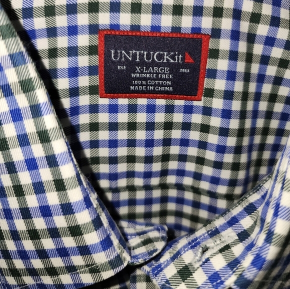 UNTUCKit Wrinkle Free Durif Shirt Button-up Plaid Cotton Longsleeve Men's XL - Picture 8 of 11